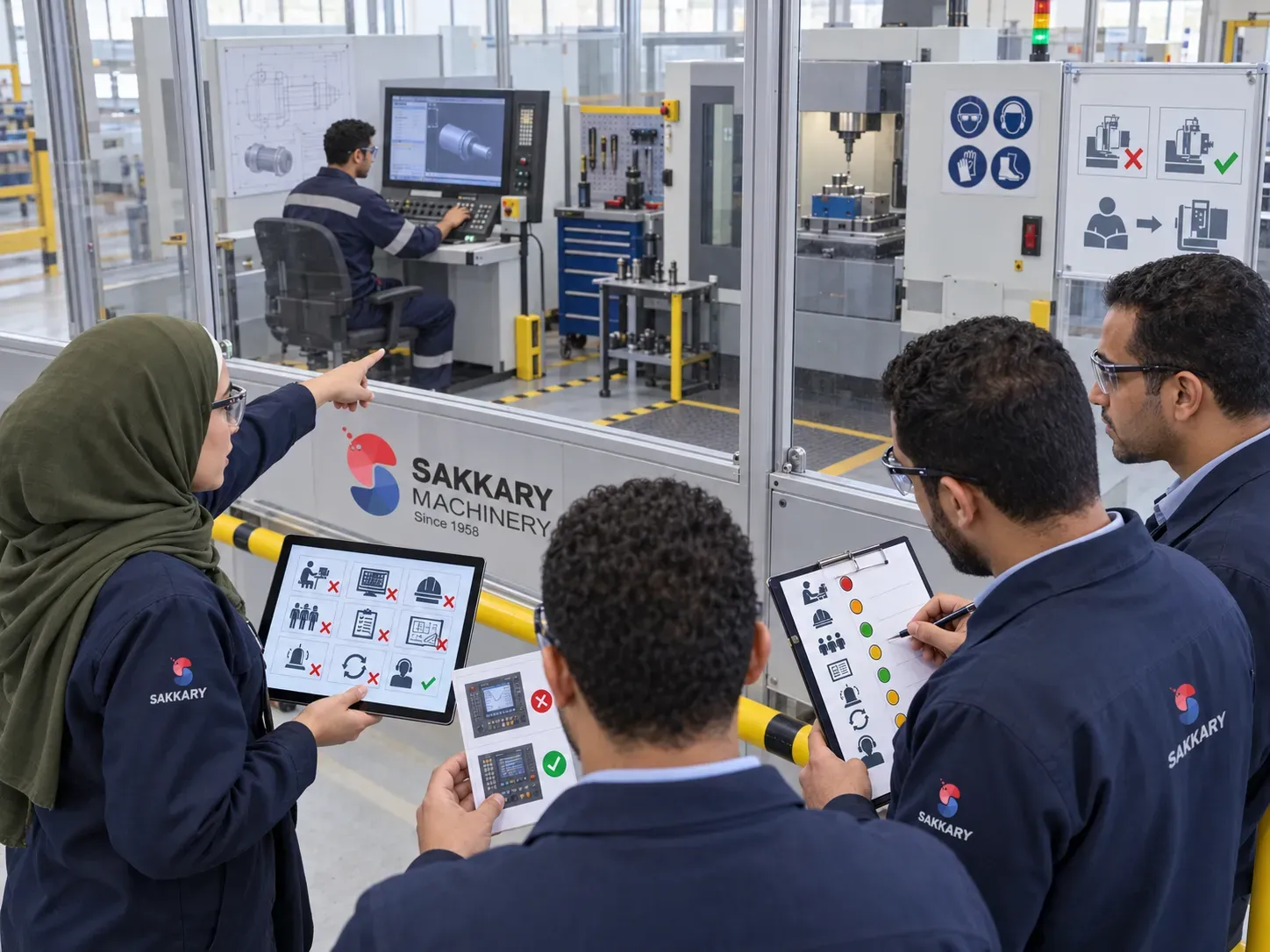 Factory team reviewing common machine operator training selection risks