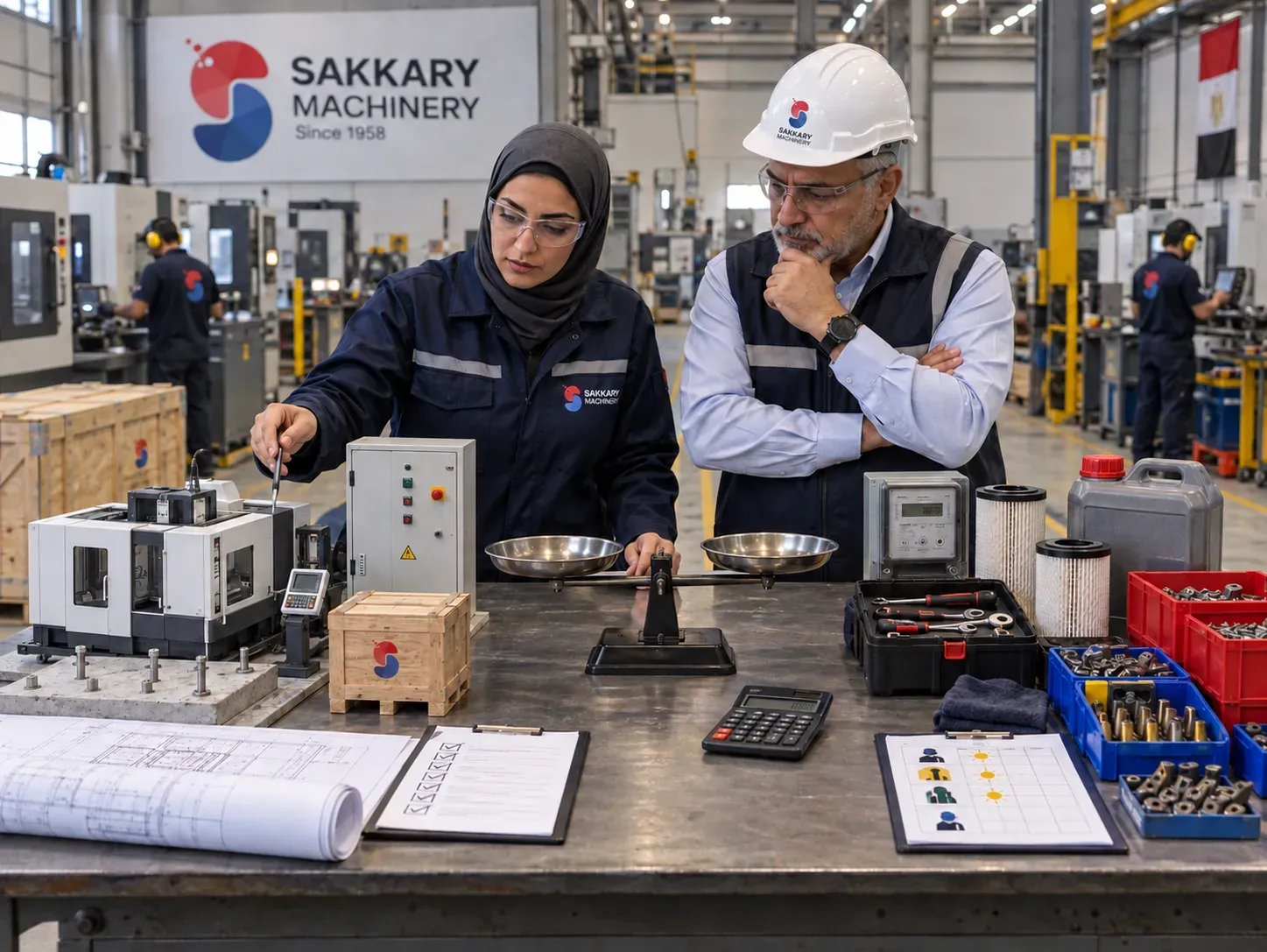 Industrial illustration for CAPEX vs OPEX in Manufacturing, SAKKARY MACHINERY Industrial Knowledge Center