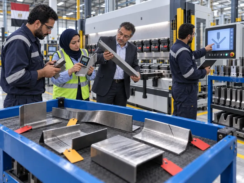 فريق المصنع يراجع مخاطر اختيار مكابس الثني Press Brake