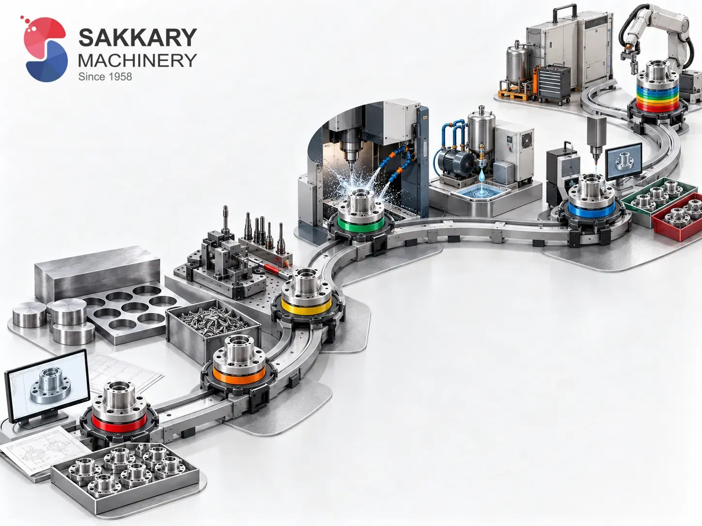 Industrial illustration for Cost per Part: A Step-by-Step Manufacturing Guide, SAKKARY MACHINERY Industrial Knowledge Center