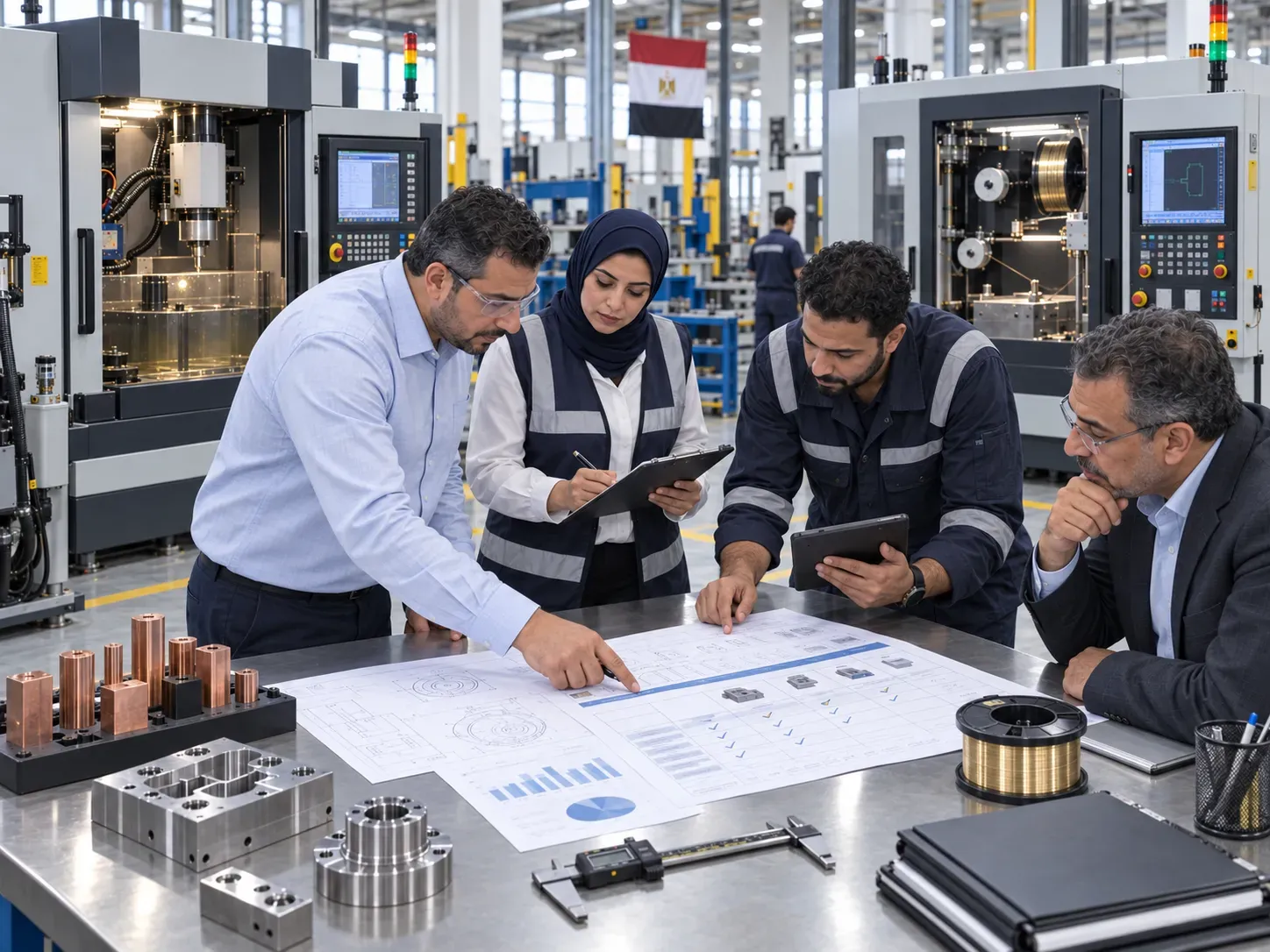 Engineering and procurement team checking a EDM and wire EDM machines purchase checklist