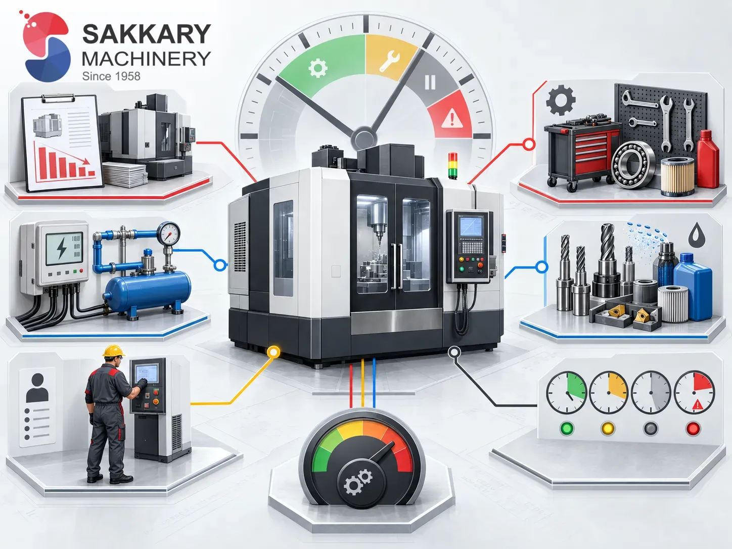 Industrial illustration for How to Calculate Machine Hour Cost, SAKKARY MACHINERY Industrial Knowledge Center