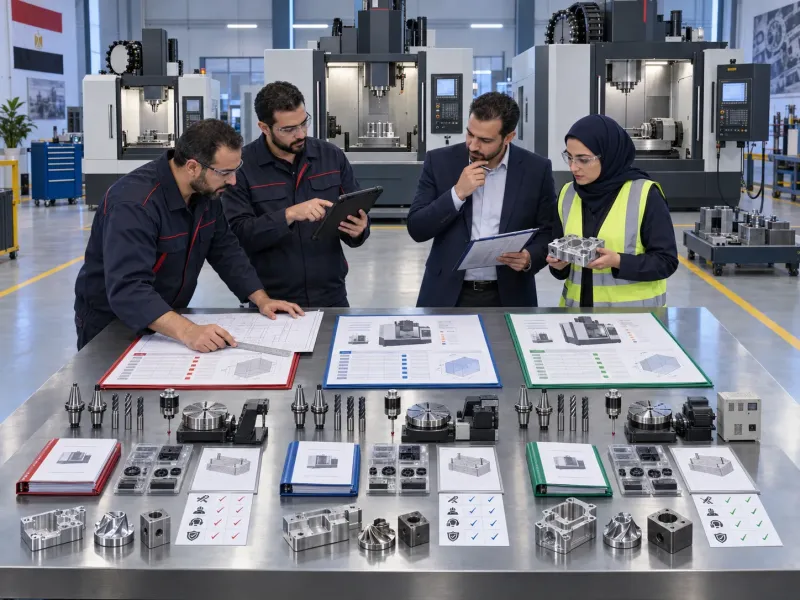 فريق فني يقارن عروض ماكينات تفريز CNC ونطاق التوريد