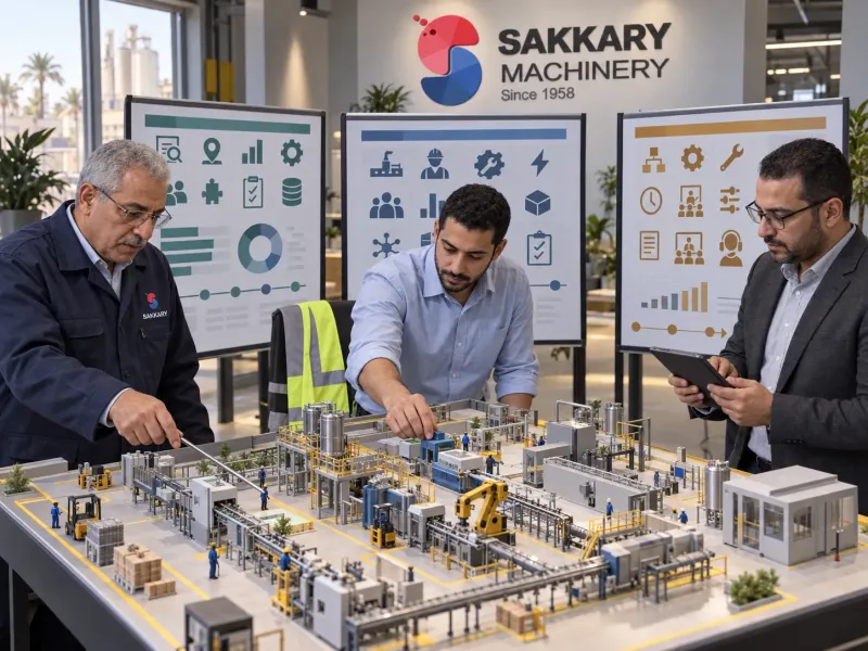 Technical team comparing machinery ROI analysis proposals and supply scope