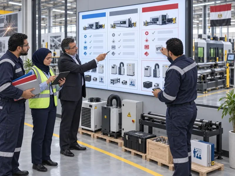 فريق فني يقارن عروض ماكينات Tube Fiber Laser ونطاق التوريد