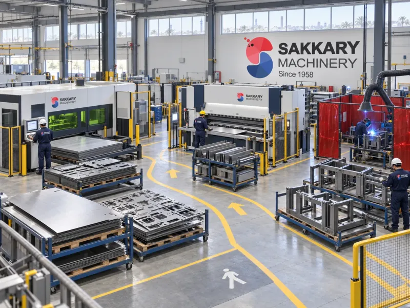 Sheet metal production flow from cutting through bending and welding