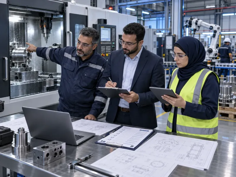 فريق الهندسة والمشتريات يراجع قائمة فحص شراء الماكينات الصناعية