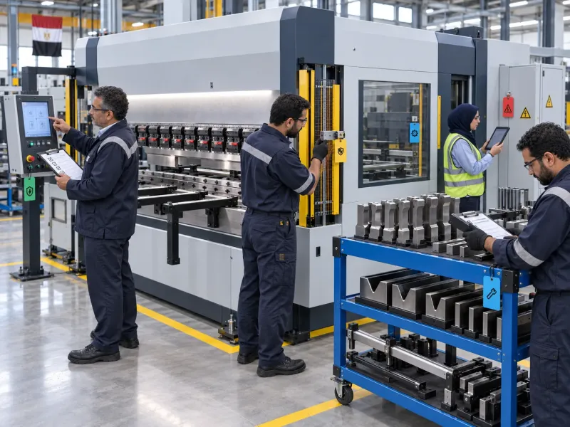 فريق الهندسة والمشتريات يراجع قائمة فحص شراء مكابس الثني Press Brake
