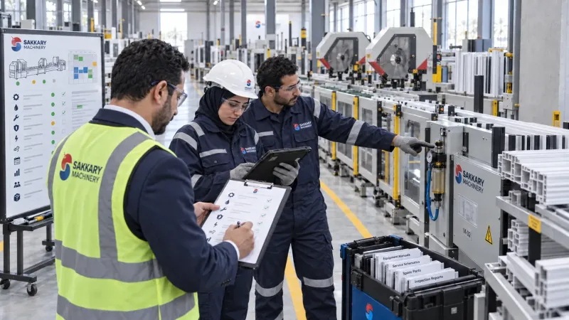 فريق الهندسة والمشتريات يراجع قائمة فحص شراء برامج الصيانة الوقائية