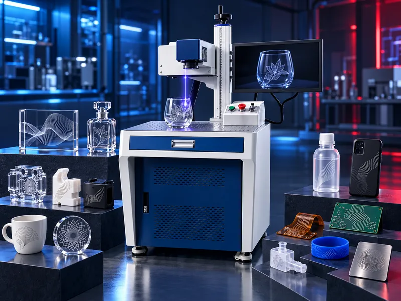 ماكينة 3D UV Laser Marking للوسم الدقيق على الأسطح المنحنية وثلاثية الأبعاد
