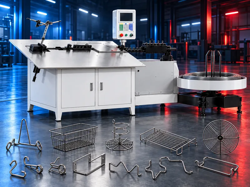 Fully automatic 2D CNC wire bending and forming machine with straightening and feeding system