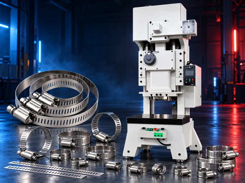 Automatic hose clamp making and assembly production line