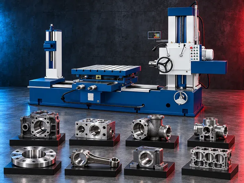 Boring machine with vertical column worktable spindle and digital position display