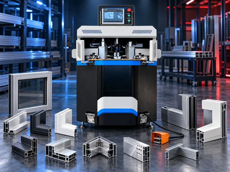 CNC hydraulic aluminium profile corner crimping machine for profile frame assembly