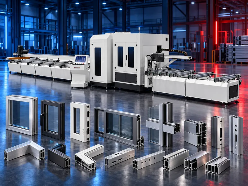 CNC aluminium profile cutting, drilling and milling center for door and window production