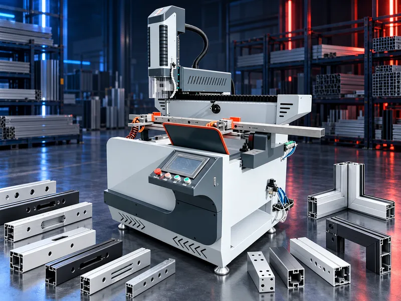 ماكينة CNC لتخريم وتفريز وعمل مجاري في قطاعات ألومنيوم الأبواب والشبابيك