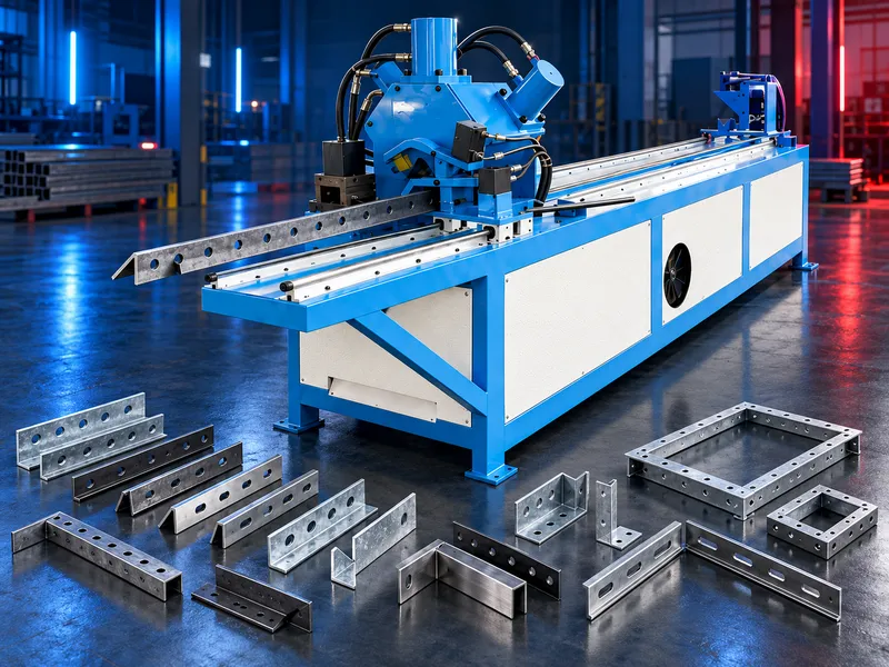 CNC angle steel flange punching and cutting production line for HVAC duct fabrication