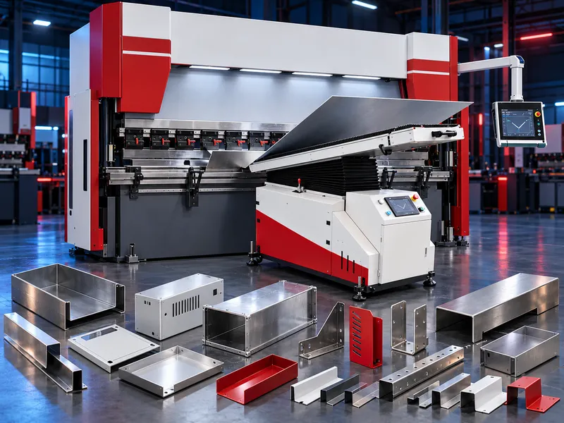 CNC bending follower supporting sheet metal in front of a press brake