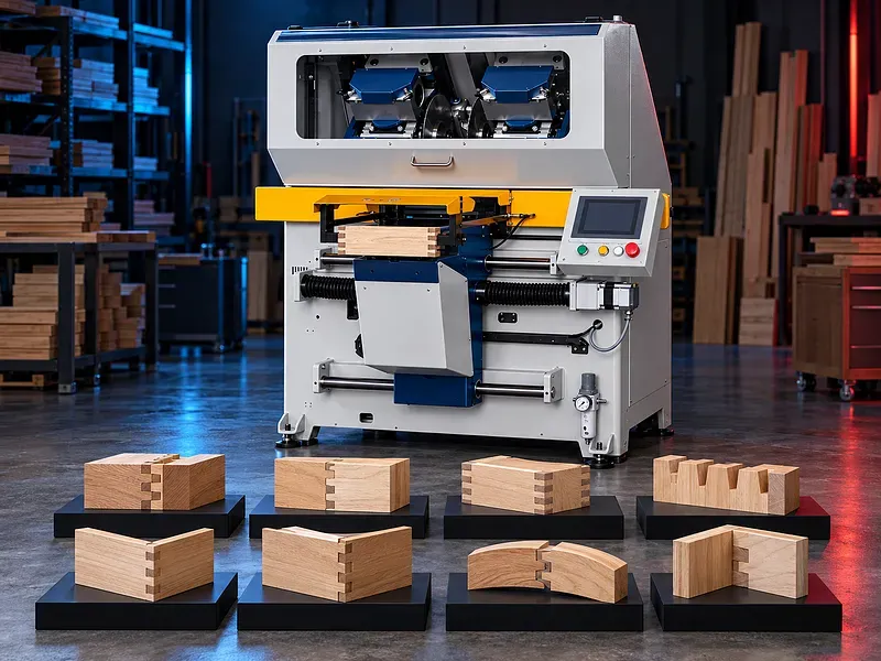 Combined CNC milling and cutting machine for machining door frame and furniture components