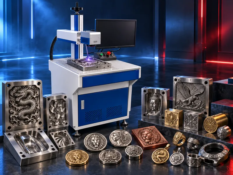 ماكينة Fiber Laser ثلاثي الأبعاد للماركينج والحفر العميق على الأسطح المعدنية المنحنية