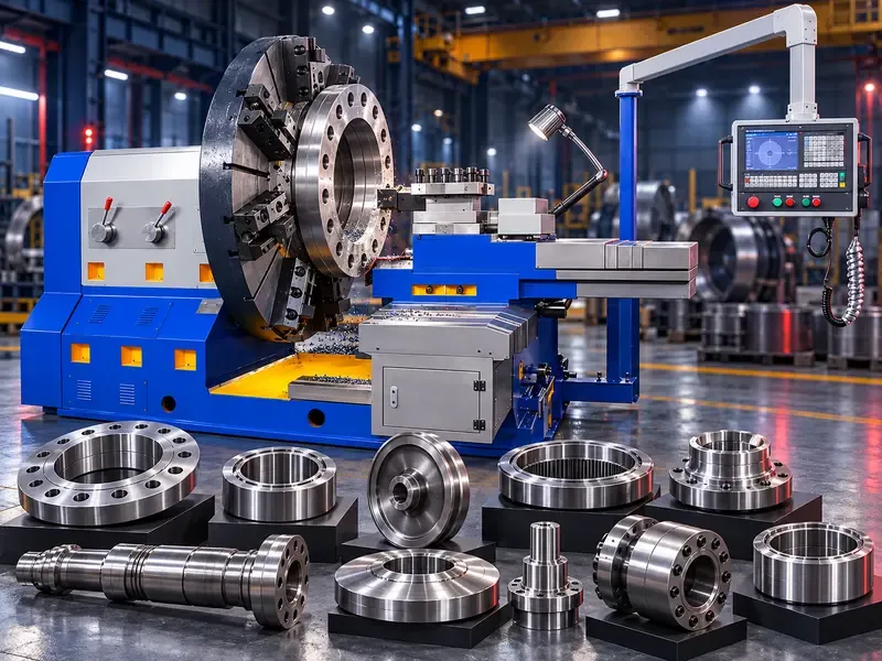 مخرطة CNC أفقية للخدمة الشاقة لتسوية وتشغيل الفلانشات والأجزاء الصناعية كبيرة القطر