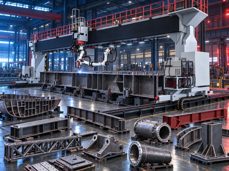 HRGWR gantry intelligent robot welding workstation for automated welding of steel structural components