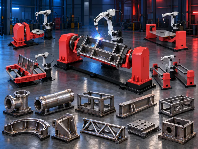 Intelligent welding robot with positioner and ground-rail automation system
