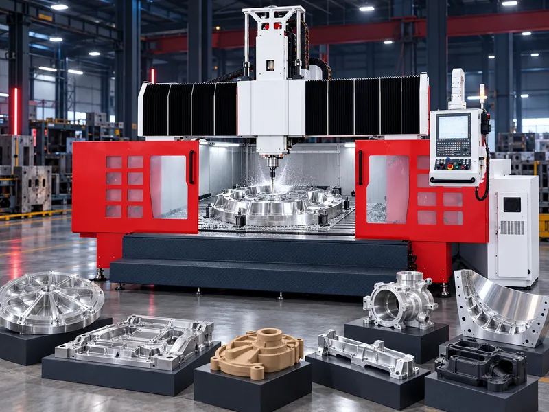 Large-format gantry CNC machining center for aluminum wood pattern and mold making
