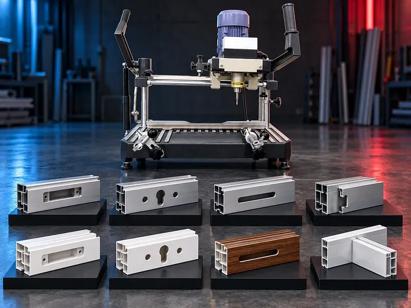Portable copy router and end milling equipment for aluminium and PVC profiles
