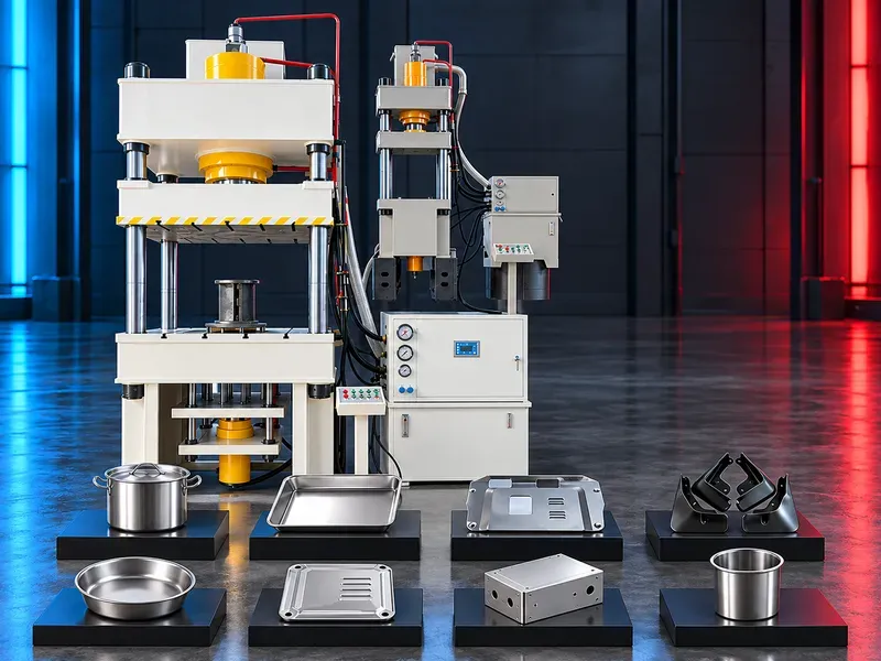 Hydraulic press for stretching drawing and forming sheet metal parts