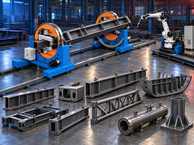 Steel structure flipping and repositioning machine for robotic welding workstation