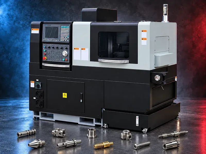 مخرطة CNC سويس تايب برأس متحرك ومنطقة عِدد ووحدة تحكم