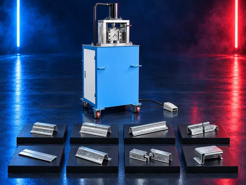 ماكينة هيدروليكية مدمجة لقص كلبسات توصيل فلانش TDF للدكت المستطيل